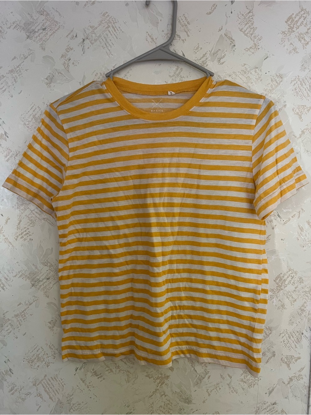Basics Yellow & White Striped Short Sleeve